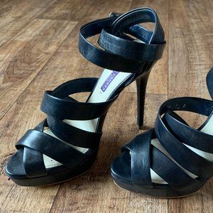 Ralph Lauren Black Strap Heels